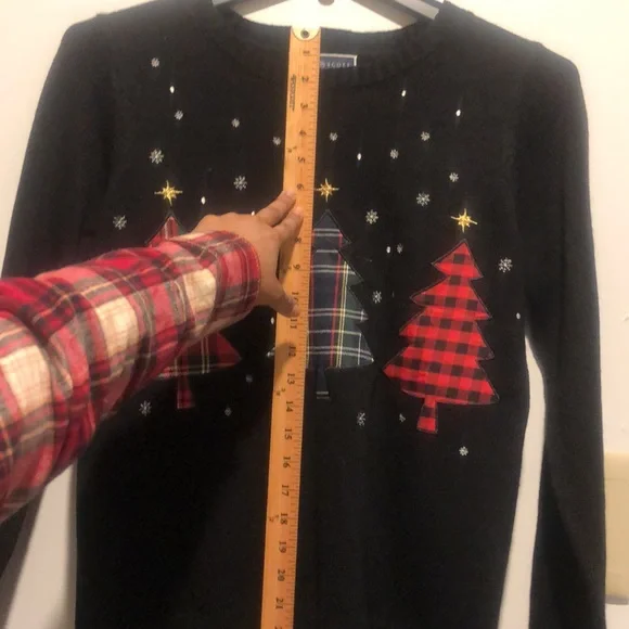 NWT Karen Scott long sleeve Christmas trees sweater-M - Picture 9 of 12
